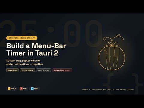 Build a Menu Bar Timer in Tauri 2 | System Tray Plugin Capstone