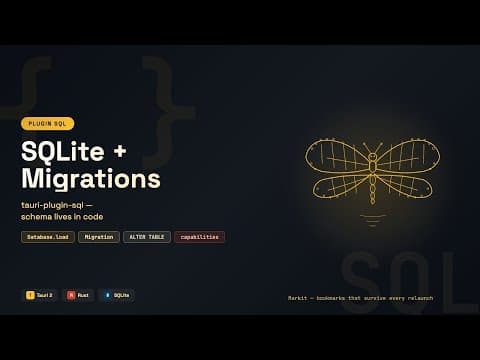 Add SQLite + Migrations to Tauri 2 | Plugin SQL Tutorial